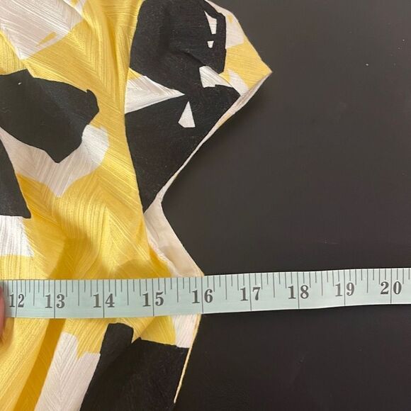 Chetta B Sunhee Women's Sheath Dress Midi Geometric Cap Sleeve Yellow Size 2 - Picture 6 of 11